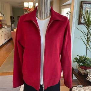 Geoffrey Beene Red, cotton zip up jacket.